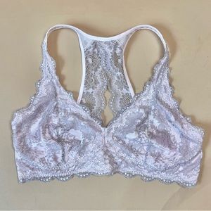 Gorgeous light pink and gray lace bralette